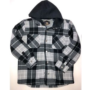 SUPER COMFY Boys Flannel Button Up Jacket